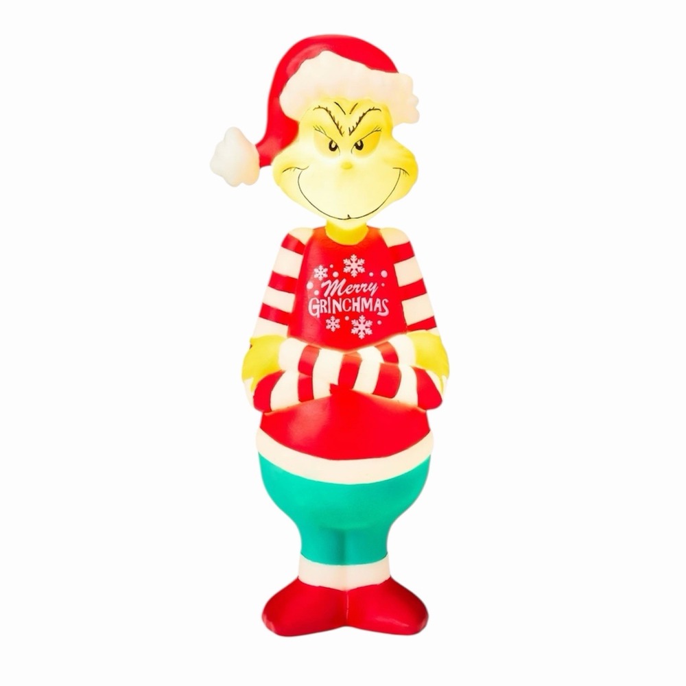 The Grinch 14" Blow Mold LED Light Up Table Top Christmas Holiday Gemmy NEW